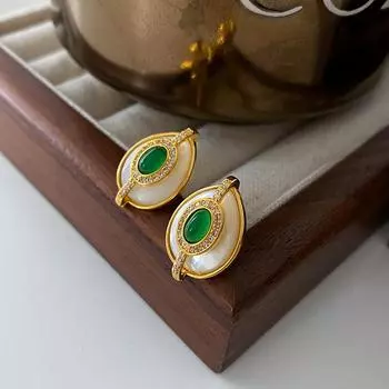 Серьги-гвоздики из натурального рябчика, геометрический дизайн в форме капли воды, нишевые средневековые серьги, легкие, роскошные, высококачественные серьги из циркония