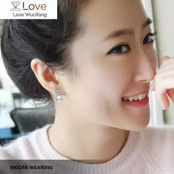 Серьги-гвоздики из натурального жемчуга Aaaa пресноводный жемчуг 8-9 мм 925 пробы стерлингового серебра серьги для женщин ювелирные изделия подарок 8-9mm розовый