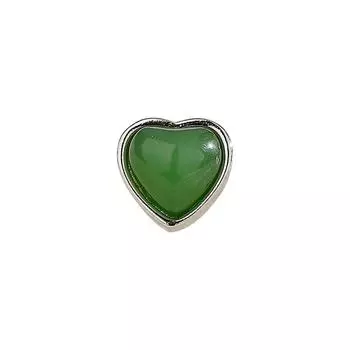 Серьги-гвоздики из нефрита Хотан в форме сердца, маленькие и холодные серьги в китайском стиле Guochao, женственные серьги Jasper Love, изысканные copper (with ear plugs)