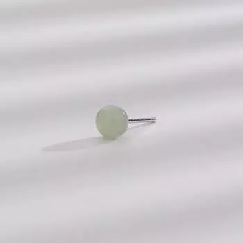 Серьги-гвоздики из нефрита Хотан, женские серьги-гвоздики из белого нефрита в стиле ретро, маленькие серьги из агата Наньхун в этническом стиле, выбор свободный. copper (white gold with ear plugs)