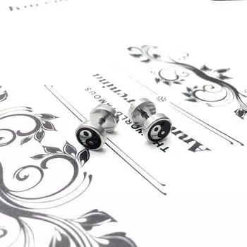 Серьги-гвоздики из нержавеющей стали с восемью диаграммами, серьги-гвоздики в корейском стиле, мужские серьги-гвоздики серебряный