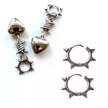 Серьги-гвоздики из нержавеющей стали с заклепками Современные серьги-гвоздики Модные серьги-гвоздики Украшения для ушей 4