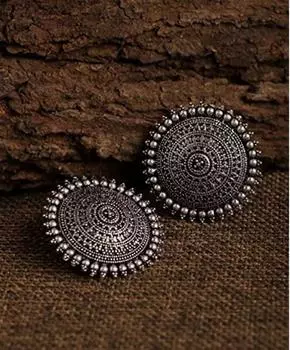 Серьги-гвоздики из окисленного серебра