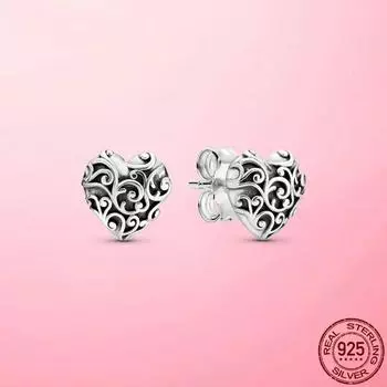 Серьги-гвоздики из серебра 925 пробы в форме сердца для женщин, модные ювелирные изделия, серьги-гвоздики в виде дерева 2022, серьги-гвоздики на помолвку, подарок подруге