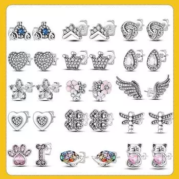 Серьги-гвоздики из серебра 925 пробы со звездами и бриллиантами, серьги-гвоздики со звездами для женщин, подруги, жены, ювелирные изделия, подарок, висячие серьги белый