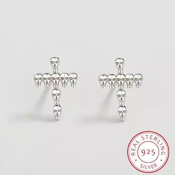 Серьги-гвоздики из серебра 925 пробы с костяным скелетом для женщин, нерегулярные круглые серьги из стерлингового серебра, помолвка, подарок на день Святого Валентина, ювелирные изделия из стерлингового серебра серебряный