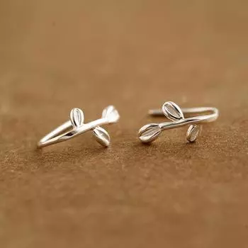 Серьги-гвоздики из серебра 925 пробы, креативные свежие серьги в стиле Мори с листьями, серьги-гвоздики для ушей 925