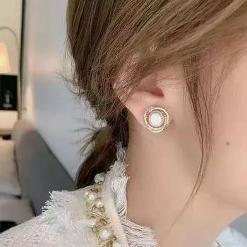 Серьги-гвоздики из серебра 925 пробы с циркониевыми бриллиантами и жемчугом, женственный темперамент, простые серьги премиум-класса, супер-сказочные серьги