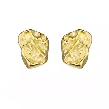 Серьги-гвоздики из серебра 925 пробы, нестандартные, модные, геометрические, морщинистые, серьги премиум-класса Sense Ins, компактные, простые, текстурированные серьги 925 Silver