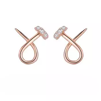 Серьги-гвоздики из серебра 925 пробы, модные, нишевые, нежные, простые, серьги-кольца, серьги из металла премиум-класса Wind Ins 925 Silver