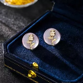 Серьги-гвоздики из серебра 925 пробы, простые, маленькие, изысканные, ретро, элегантные, темпераментные, розовые, барочные, пресноводные, жемчужные серьги-гвоздики белый