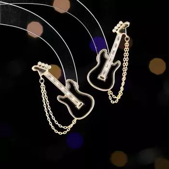 Серьги-гвоздики из серебра 925 пробы с иглами Tide Senior Sense Niche Creative Design Sense Tassel Chain Electric Guitars белый