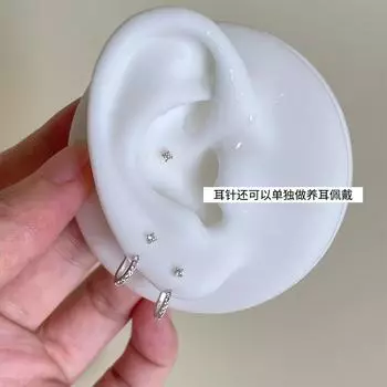 Серьги-гвоздики из серебра 925 пробы с цирконами для женщин с уникальной индивидуальностью, серьги с подвесками сзади, легкие роскошные и высококачественные новые серьги-гвоздики. 925 silver needles