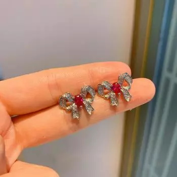 Серьги-гвоздики из серебра 925 пробы с микроинкрустацией в виде принцессы-бабочки, цветные драгоценности, женские модные серьги-гвоздики из циркония OL, ювелирные изделия