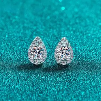 Серьги-гвоздики из серебра S925 с сертификатом GRA, серьги-гвоздики с каплями воды на Хэллоуин, 0,5 карата, цвет D, серьги с муассанитом, женские серьги-гвоздики с муассанитом, подарок для праздника и вечеринки