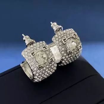 Серьги-гвоздики из серебра с бриллиантами, женские, премиум-класса, легкие, роскошные, круглые, C-образные, медные серьги серебряный