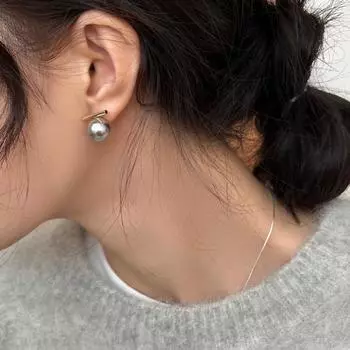 Серьги-гвоздики из серого жемчуга в стиле ретро, изысканные и уникальные, высококлассные, темпераментные серьги, простые и модные серебряные серьги-иглы 925 Silver Needle