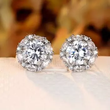 Серьги-гвоздики из стерлингового циркония для женщин, свадебные, помолвочные, женские аксессуары для ушей, великолепные новые женские украшения