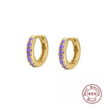 Серьги-гвоздики из стерлингового серебра 925 пробы, классические, модные, универсальные, круглые, с микро-инкрустацией цирконием, с пряжкой, трендовые, ювелирные серьги 925 Silver