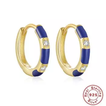 Серьги-гвоздики из стерлингового серебра 925 пробы с простой индивидуальной отделкой из бриллиантов и интервальным капанием масла 925 Silver