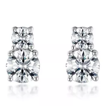 Серьги-гвоздики из стерлингового серебра 925 пробы VVS1 3EX 6,5 мм с настоящим муассанитом и бриллиантами для женщин, ювелирные изделия для свадебной вечеринки