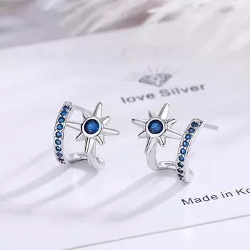 Серьги-гвоздики из стерлингового серебра 925 пробы с кристаллами и звездами для женщин и девочек, модные новые украшения, Pendientes, подарок для свадебной вечеринки