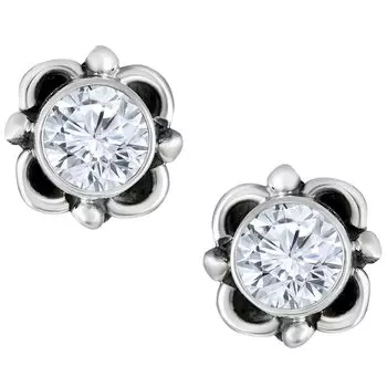 Серьги-гвоздики из стерлингового серебра 925 пробы с алмазной огранкой CZ и оксидированной отделкой, предотвращающие потускнение кристаллов, подарок для женщин и девочек