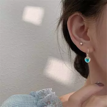 Серьги-гвоздики из стерлингового серебра 925 пробы с кисточкой и лунным камнем в форме сердца для женщин и девочек на свадьбу, 2021, модные вечерние украшения Pendientes