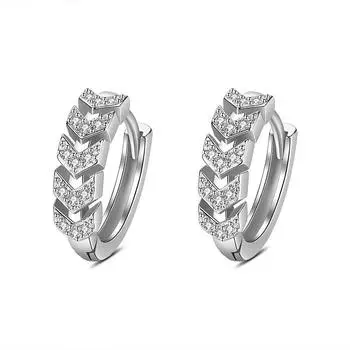 Серьги-гвоздики из стерлингового серебра 925 пробы со стрелками для женщин и девочек, свадебные украшения для помолвки, предотвращающие аллергию Eh1648