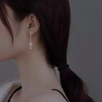 Серьги-гвоздики из стерлингового серебра 925 пробы с пентаграммой и кисточкой, серьги XINGX High Sense в морозном стиле 925