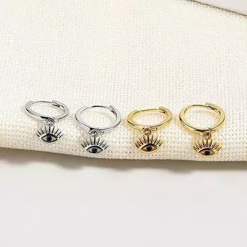 Серьги-гвоздики из стерлингового серебра 925 пробы с кристаллами и глазами для женщин и девочек, свадебные украшения для помолвки, Pendientes Eh1341 золотой