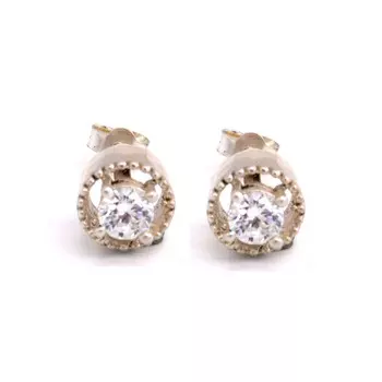 Серьги-гвоздики из стерлингового серебра 925 пробы с кубическим цирконием, женские серьги ручной работы серебряный