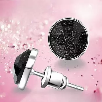 Серьги-гвоздики из стерлингового серебра 925 пробы Серьги с агатом 925