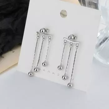 Серьги-гвоздики из стерлингового серебра 925 пробы с кисточками и бусинами для пирсинга для женщин и девочек, модные корейские украшения для вечеринок Pendientes eh279