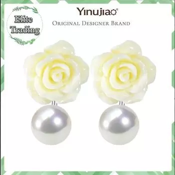 Серьги-гвоздики из стерлингового серебра 925 пробы с синтетическим кораллом и искусственным жемчугом чёрный