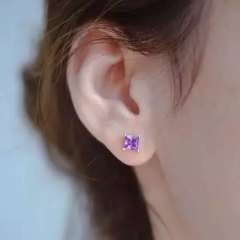 Серьги-гвоздики из стерлингового серебра 925 пробы с цирконием, женские простые серьги-гвоздики с четырьмя инкрустированными когтями, модные и универсальные 925