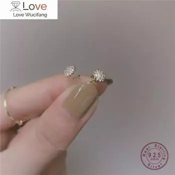 Серьги-гвоздики из стерлингового серебра 925 пробы с корейским подсолнухом и кристаллами, позолоченные 14-каратным золотом, женские, с текстурой, для вечеринок золотой