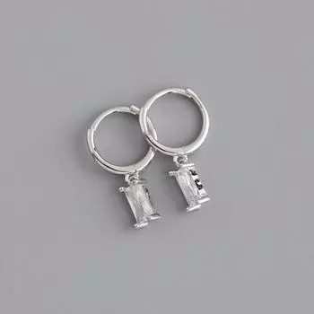 Серьги-гвоздики из стерлингового серебра 925 пробы с зеленым кристаллом, квадратные, для женщин, на помолвку, элегантные, ювелирные изделия, предотвращающие аллергию Eh262 красный