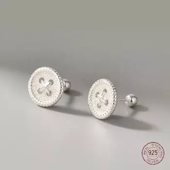 Серьги-гвоздики из стерлингового серебра 925 пробы с закрученной пряжкой для женщин, индивидуальность, оригинальность дизайна, корейские серьги, модные ювелирные изделия