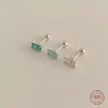 Серьги-гвоздики из стерлингового серебра 925 пробы с геометрическим квадратом для женщин, с индивидуальной винтовой пряжкой, мини-серьги для свадьбы, ювелирные изделия для вечеринок, подарки