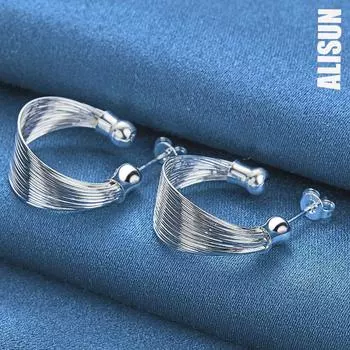 Серьги-гвоздики из стерлингового серебра 925 пробы, модные свадебные украшения 2.50cm*2.00cm