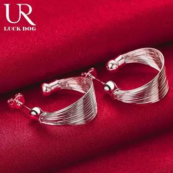 Серьги-гвоздики из стерлингового серебра 925 пробы, модные свадебные украшения 2.50cm*2.00cm