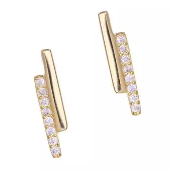 Серьги-гвоздики из стерлингового серебра 925 пробы с полосками и кубическим цирконием для женщин и девочек, корейские ювелирные изделия, повседневные аксессуары S-E1255 4.5-5mm