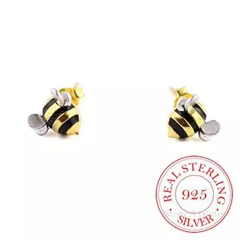 Серьги-гвоздики из стерлингового серебра 925 пробы с изображением пчелы для женщин и детей, свадебные модные украшения, Pendientes Mujer Moda 2021 Brincos