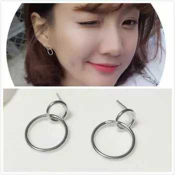 Серьги-гвоздики из стерлингового серебра 925 пробы с двойными круглыми гранями для женщин, свадебные украшения для вечеринок, Pendientes Eh470