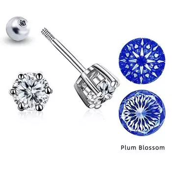 Серьги-гвоздики из стерлингового серебра 925 пробы с муассанитом для женщин, романтическая любовь 100, серьги с цветком сливы и сакурой для вечеринки 1ctx2
