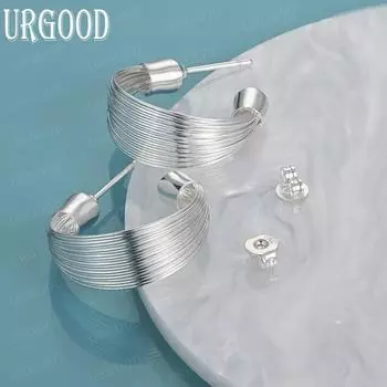 Серьги-гвоздики из стерлингового серебра 925 пробы, модные свадебные украшения 2.50cm*2.00cm