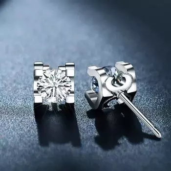 Серьги-гвоздики из стерлингового серебра 925 пробы с платиновым покрытием, классические, темпераментные, с головой быка и муассанитом, женские модные, универсальные, изысканные, в подарок 30 points