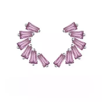 Серьги-гвоздики из стерлингового серебра 925 пробы с аметистом, модные супер-вспышки, серьги в форме буквы C, изысканные серьги Niche Ice Condensation 925 Silver
