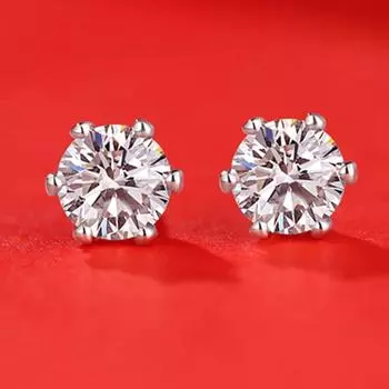 Серьги-гвоздики из стерлингового серебра 925 пробы, 3ex, круглые, 2 карата, Vvs1, пройденные испытания, с бриллиантами и муассанитом, для женщин, подарок 0.5CTx2PCS